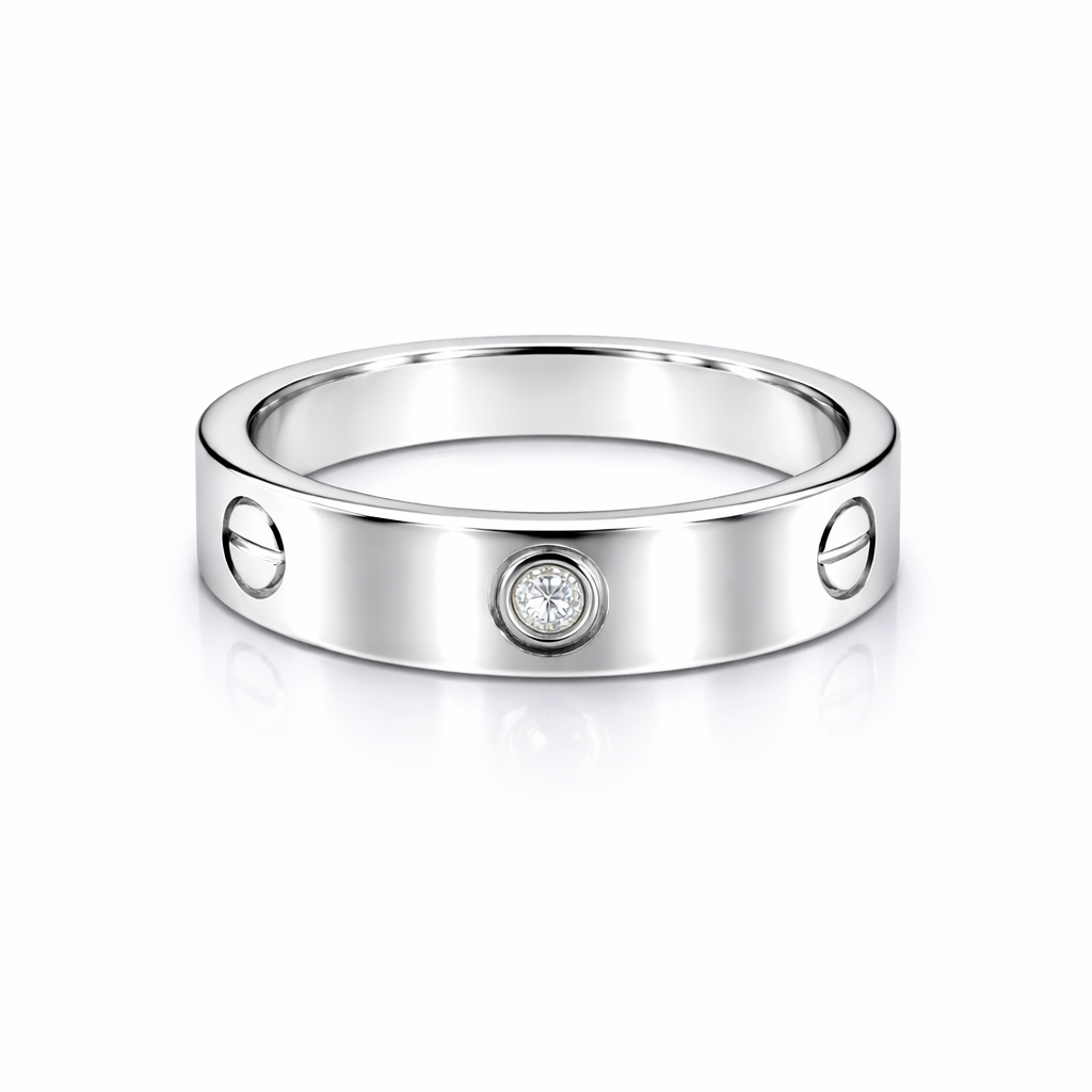 Luna Band  with Zc Ring 925 Sterling Silver