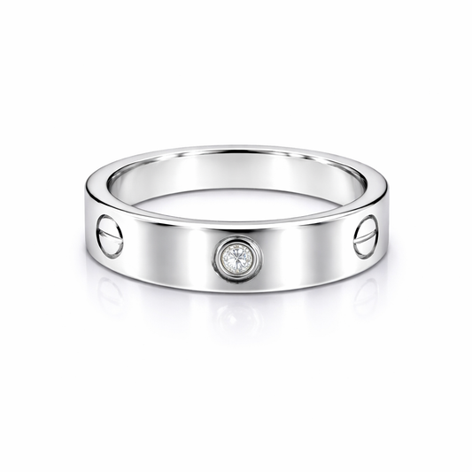 Luna Band  with Zc Ring 925 Sterling Silver