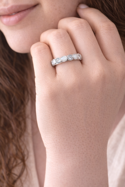 Maite Ring Mother Pearl and ZC 925 Sterling Silver