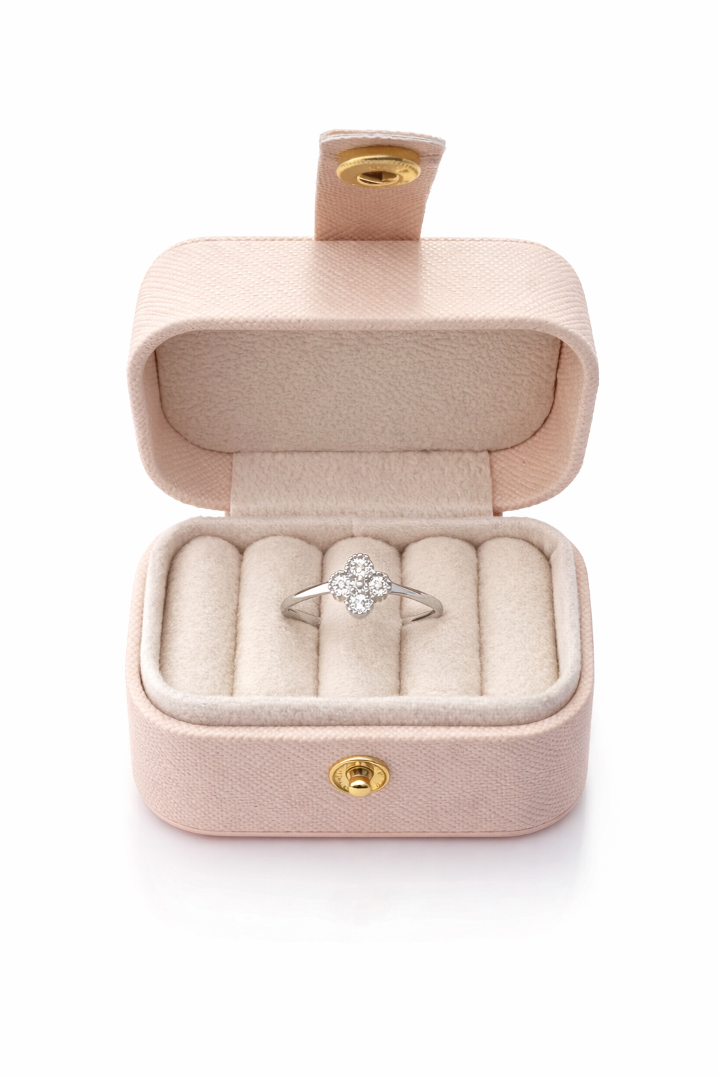 Clover Crystal Ring 925 Sterling Silver