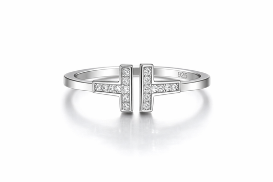 Tiffy Ring With CZ 925 Sterling Silver