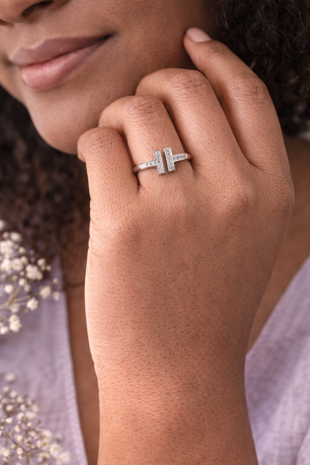 Tiffy Ring With CZ 925 Sterling Silver