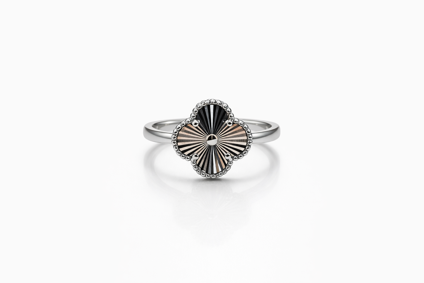 Silver Clover Ring 925 Sterling Silver -13mm