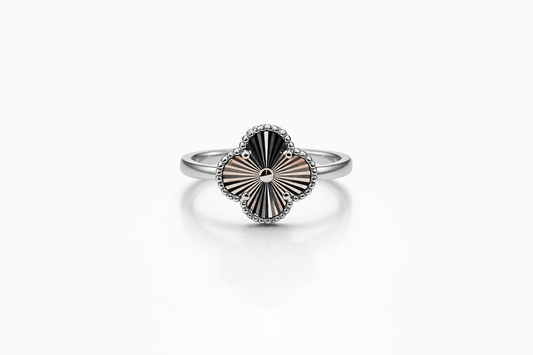 Silver Clover Ring 925 Sterling Silver -13mm