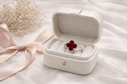 Red Clover 925 Sterling Silver Ring – 14mm