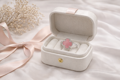 Pink Clover Ring 925 Sterling Silver-13mm