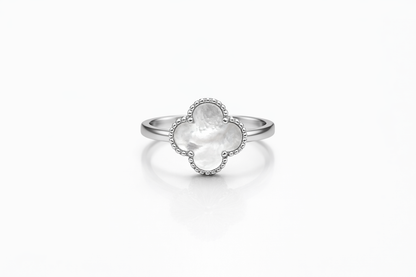 Mother Pearl Clover Ring 925 Sterling Silver-13mm