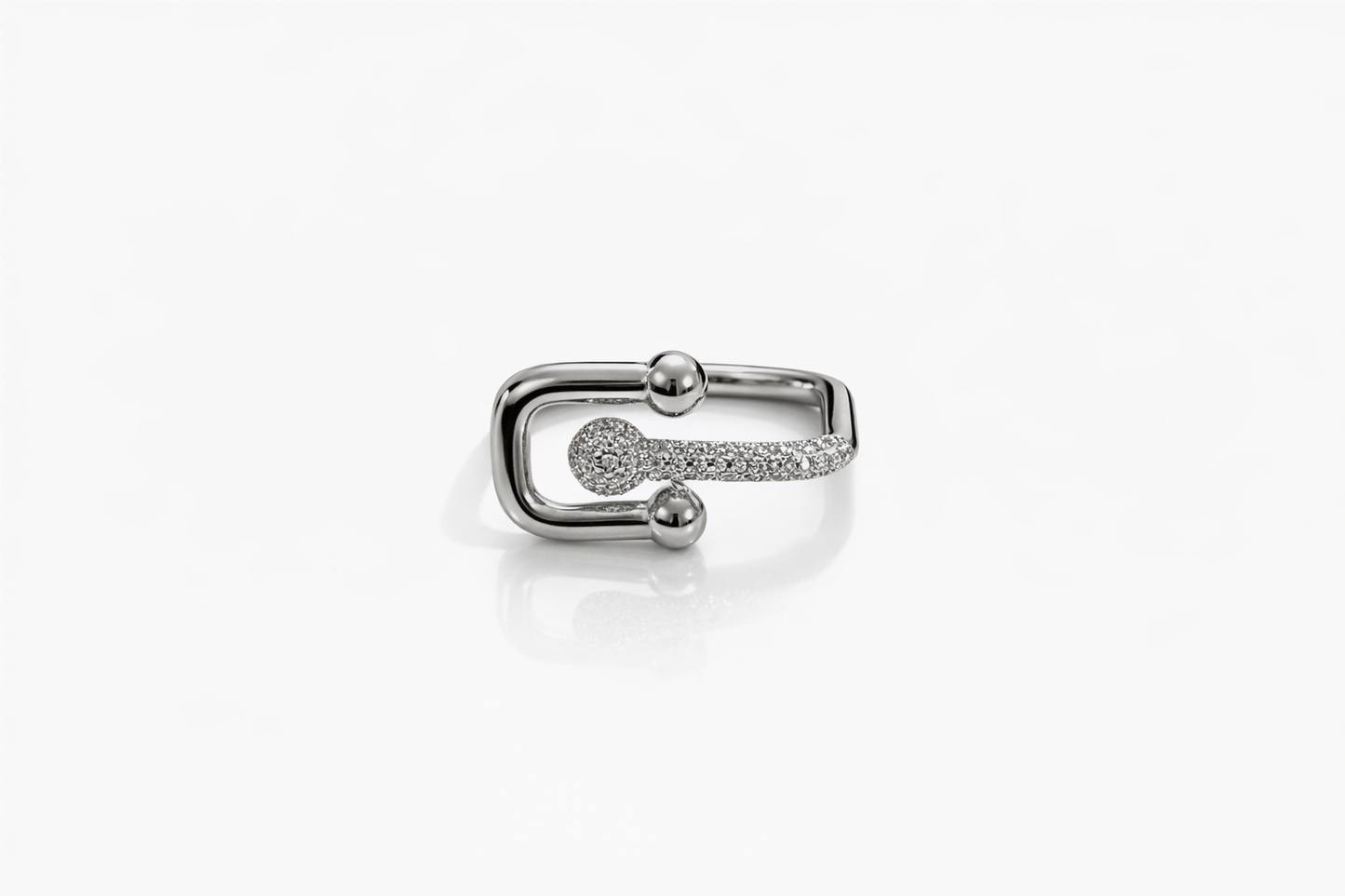 Modern Square Buckle Ring – Sterling Silver 925