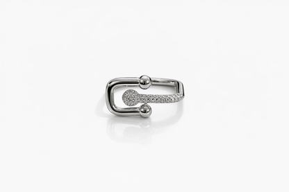 Modern Square Buckle Ring – Sterling Silver 925