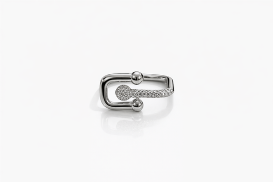 Modern Square Buckle Ring – Sterling Silver 925