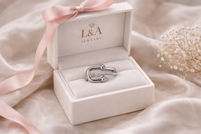 Modern Square Buckle Ring – Sterling Silver 925