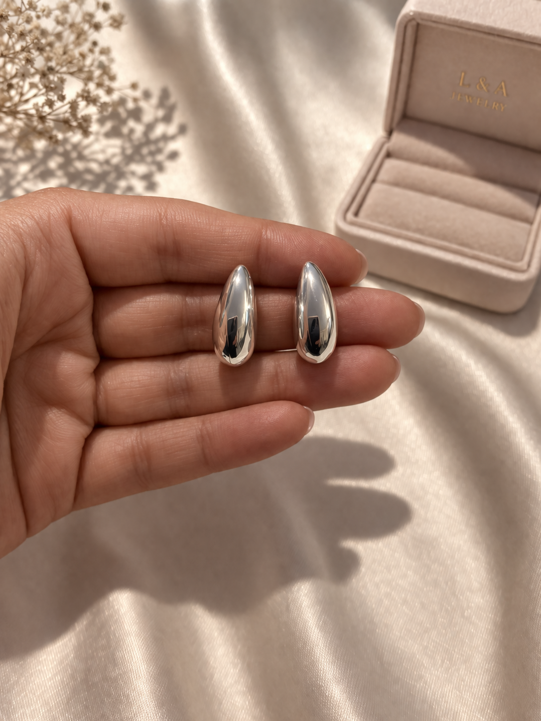 Brenda ll Large Stud Earrings Sterling Silver 925