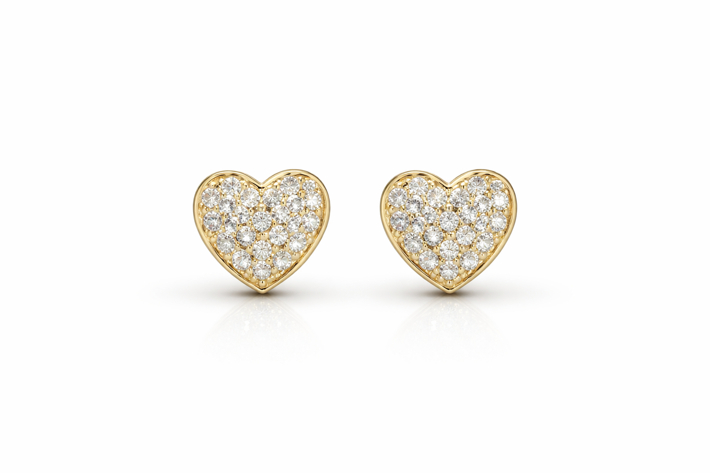 Aurora Heart Stud Earrings 925 Sterling Silver-10 mm