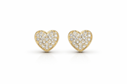 Aurora Heart Stud Earrings 925 Sterling Silver-10 mm