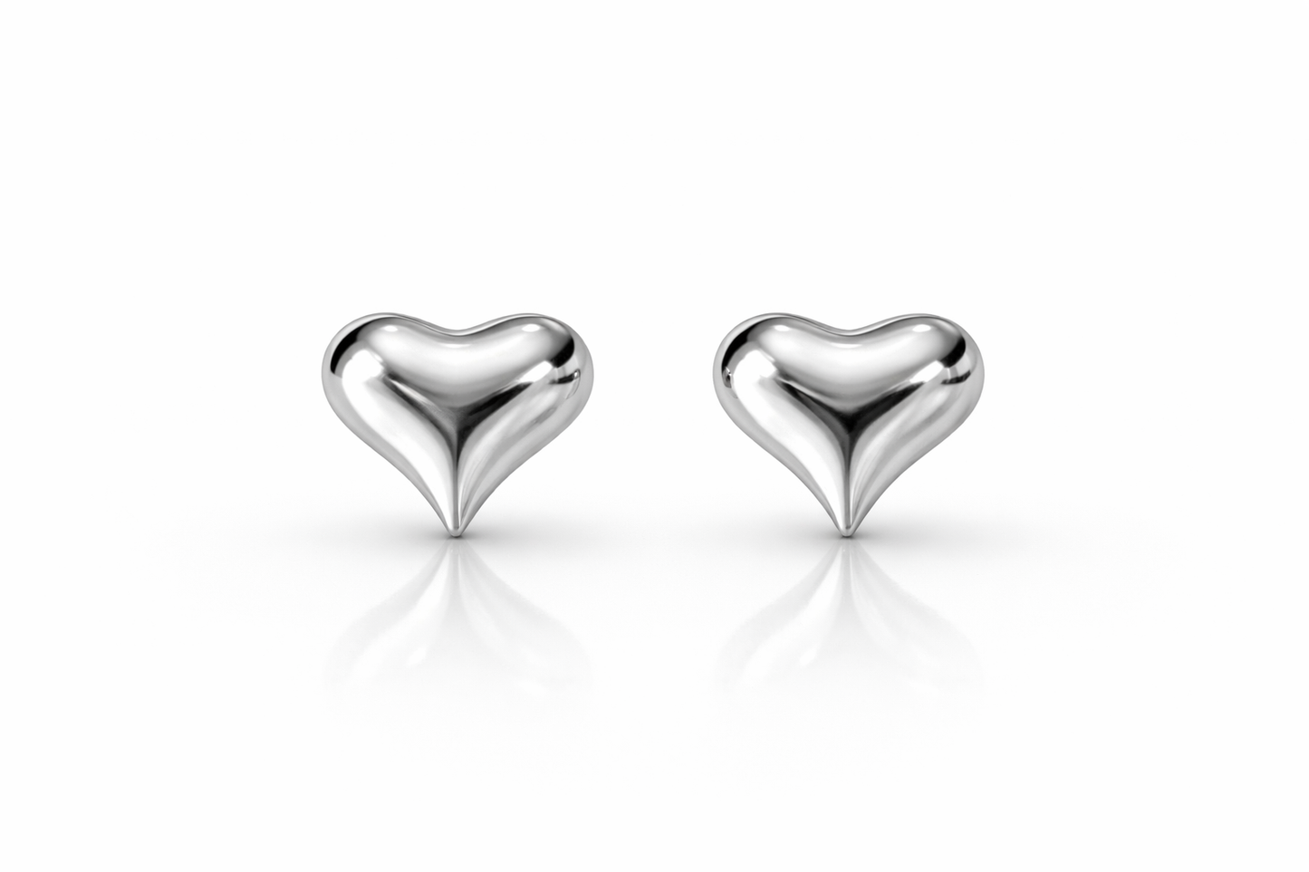 Giulia Stud Heart Earrings Sterling Silver 925 - 10.5mm
