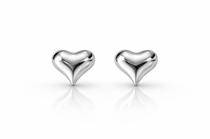 Giulia Stud Heart Earrings Sterling Silver 925 - 10.5mm