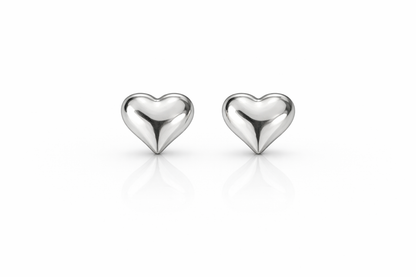Janet Stud Earring Heart Shaped Sterling Silver 925