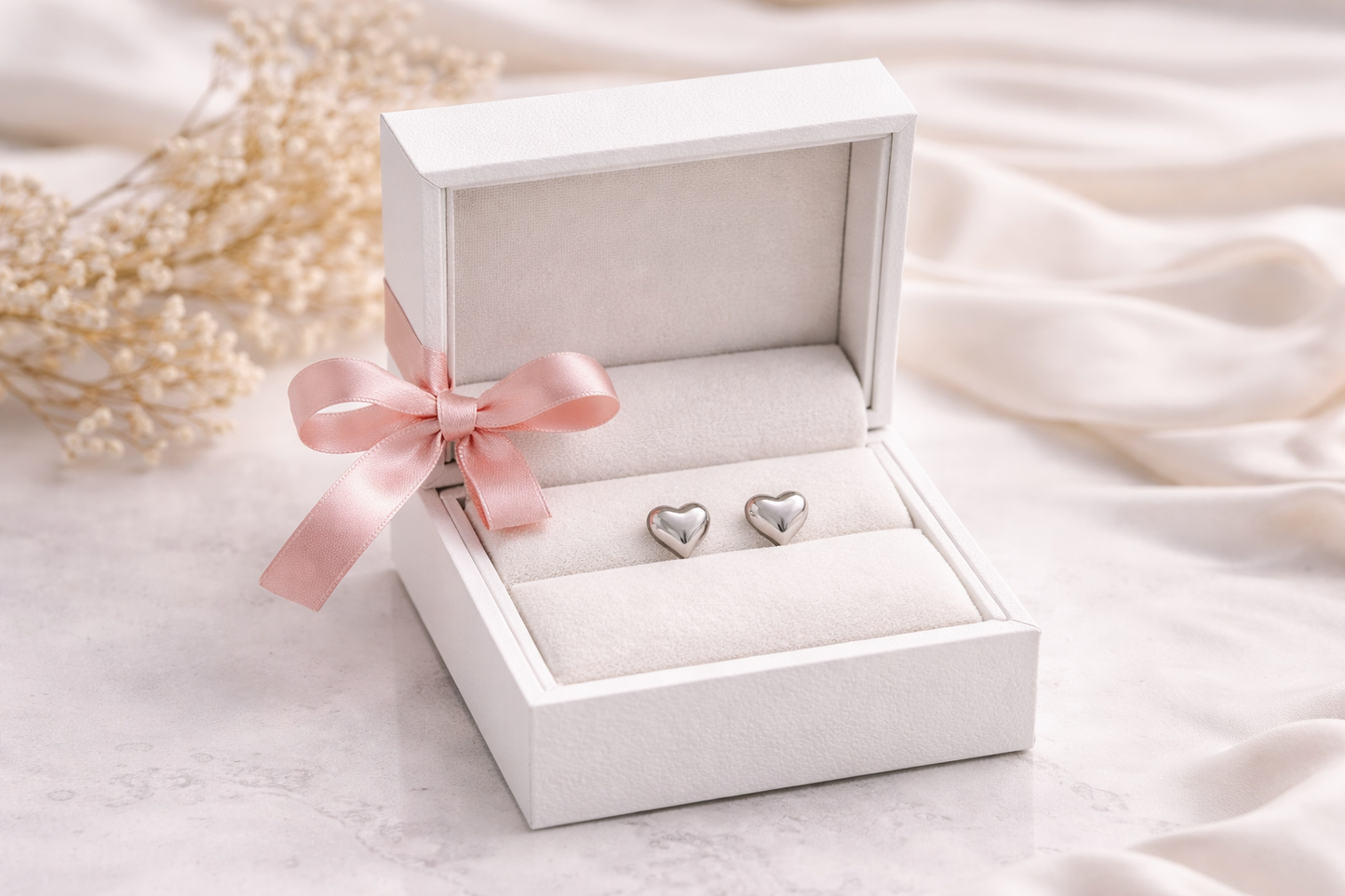 Janet Stud Earring Heart Shaped Sterling Silver 925