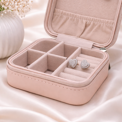 Sweat Heart Stud Earring With Zc Sterling Silver 925