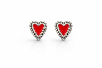 Heart Stud Earring Sterling Silver 925