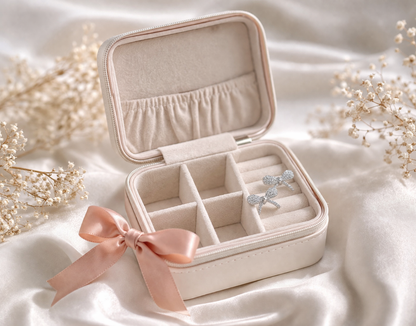 Bow Stud Earring W/Zc Sterling Silver 925
