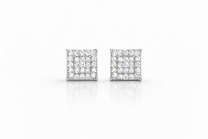 Amara Square Moissanite Studs Earrings 925 Sterling Silver-6mm