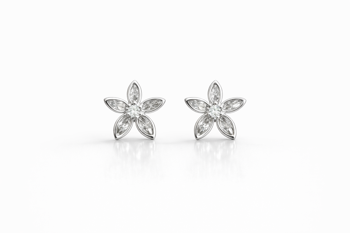Flor Stud Earrings With Zc Sterling Silver 925