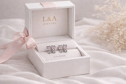 Butterfly Stud Earrings Sterling Silver 925
