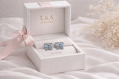 Butterfly Stud Earrings Sterling Silver 925