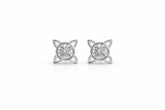 Nudo de Bruja Stud Earring Sterling Silver 925 Protection