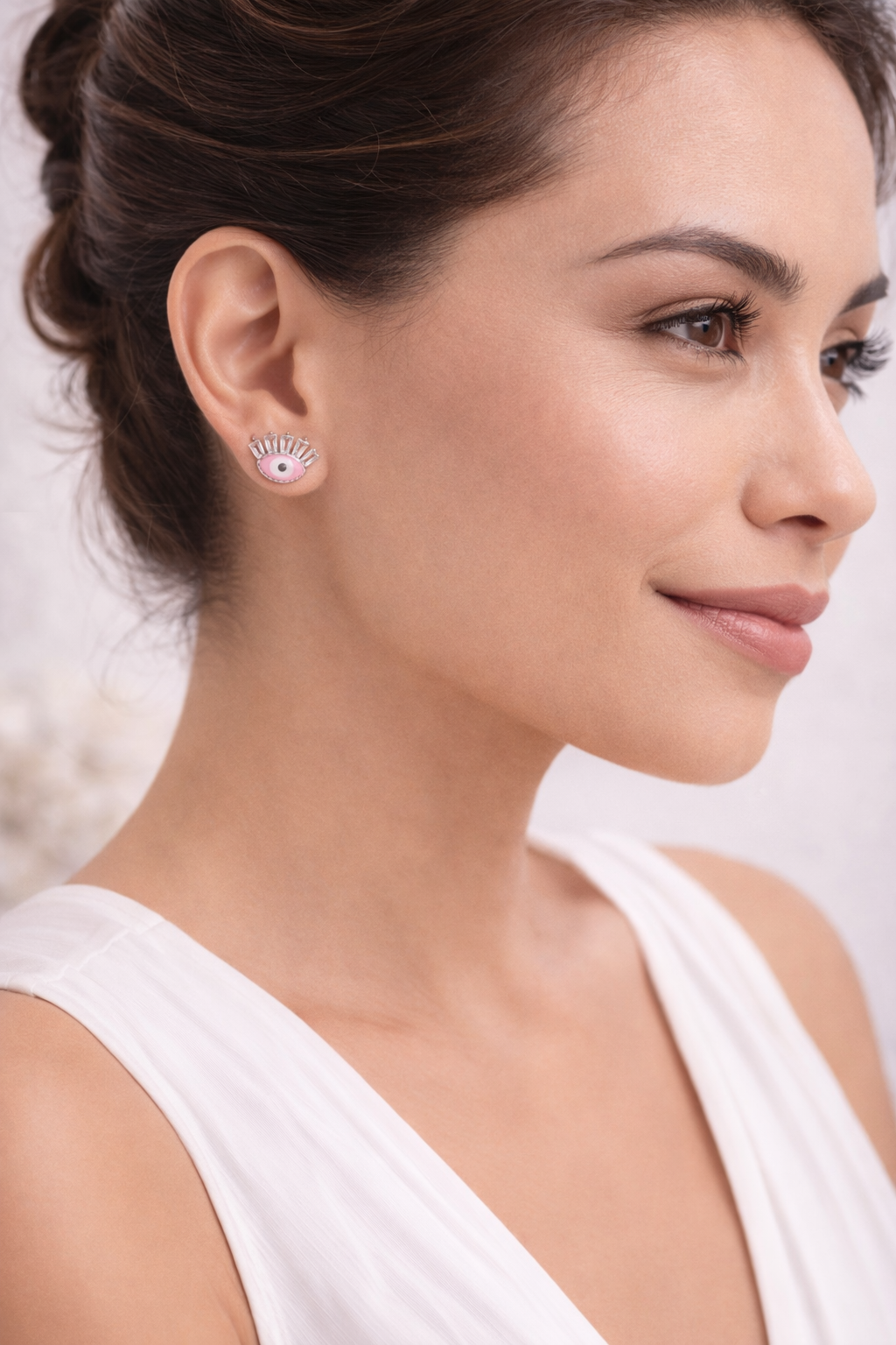Ada Eyes Stud Earrings Sterling Silver 925