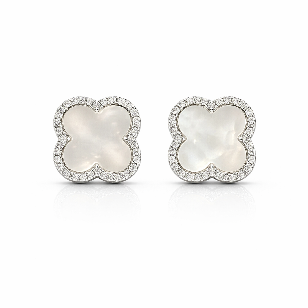 Pearl Blossom Studs 925 Sterling Silver 10mm