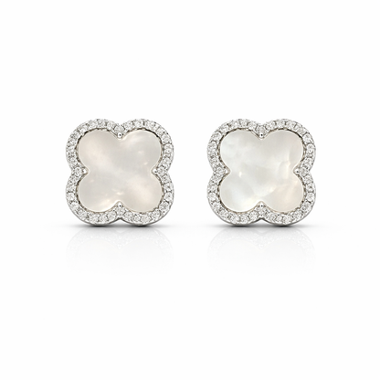 Pearl Blossom Studs 925 Sterling Silver 10mm