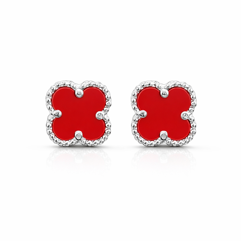 Trebol Stud Earring Medium 925 Sterling Silver -10mm