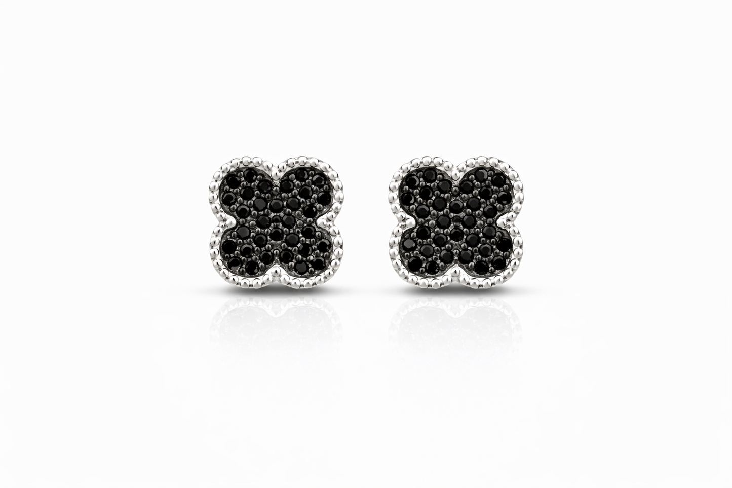 Trebol Stud Earring with Zirconia 925 Sterling Silver