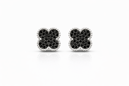 Trebol Stud Earring with Zirconia 925 Sterling Silver