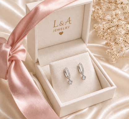 Mini Heart Huggies 925 Sterling Silver -12.5 mm - Girl