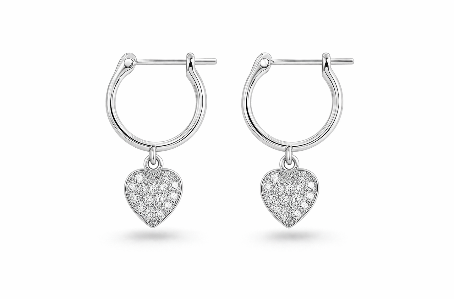 Heart Hoop Earrings With Zc Sterling Silver 925 -11mm