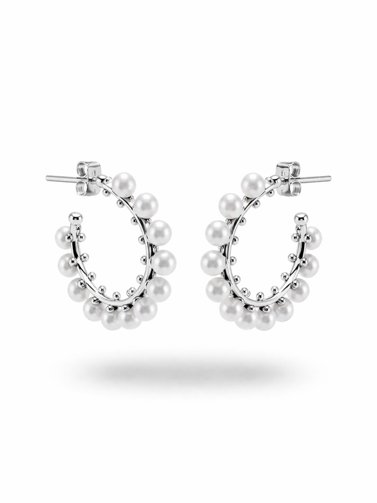 Clara Pearls Hoop Earrings
