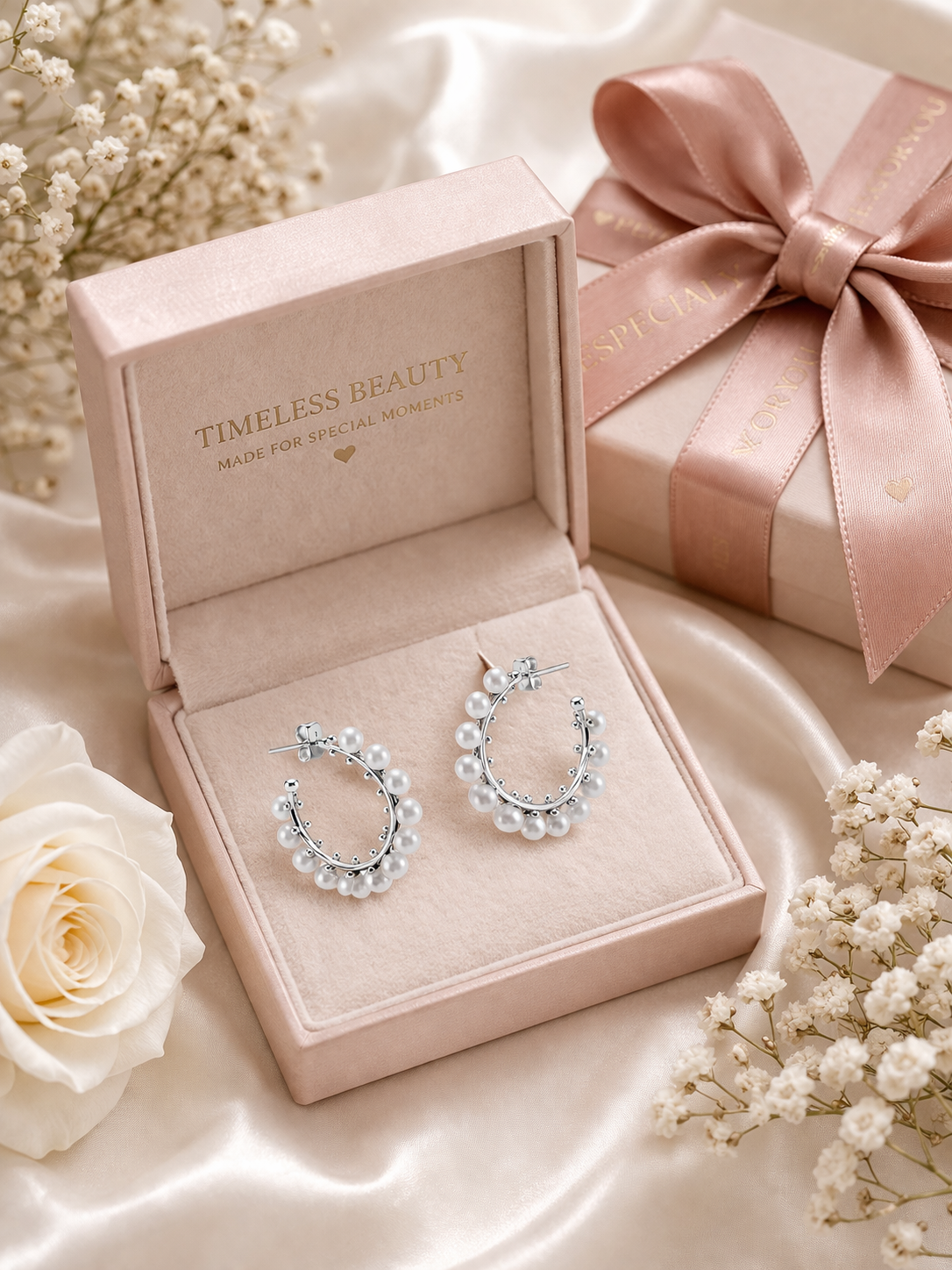 Clara Pearls Hoop Earrings