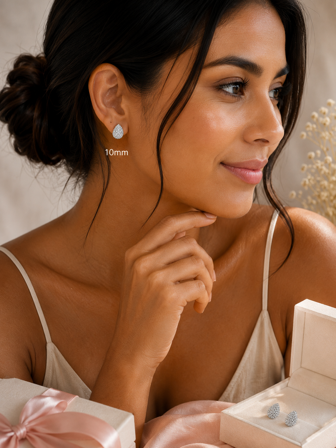 Radiance Drop Earrings – 925 Sterling Silver with Zirconia-10mm