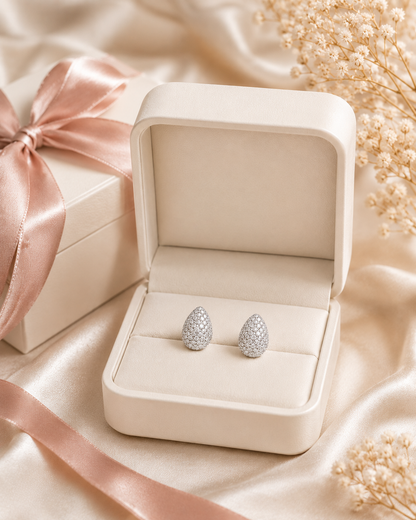 Radiance Drop Earrings – 925 Sterling Silver with Zirconia-10mm