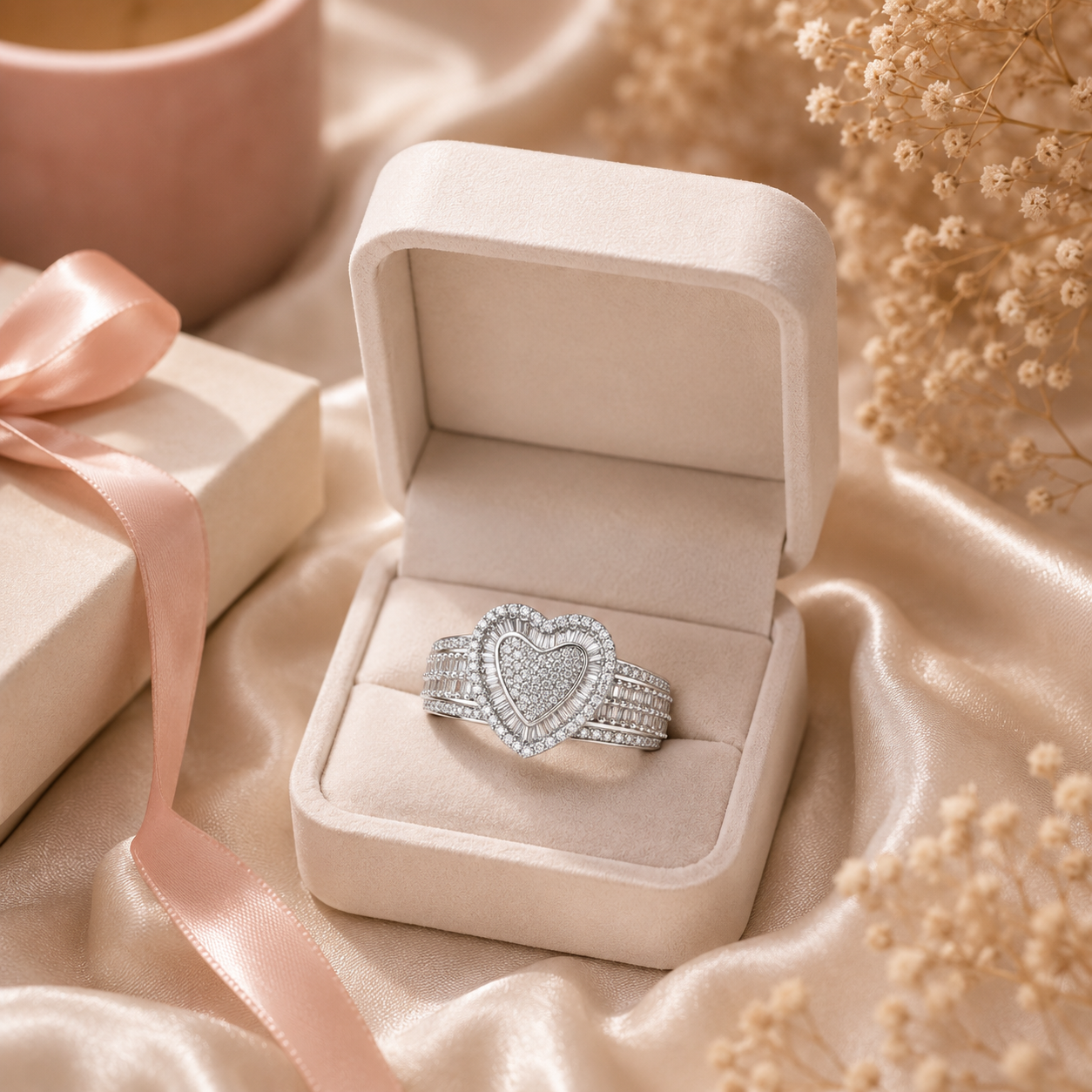 Queen of Hearts Ring CZ 925 Sterling Silver