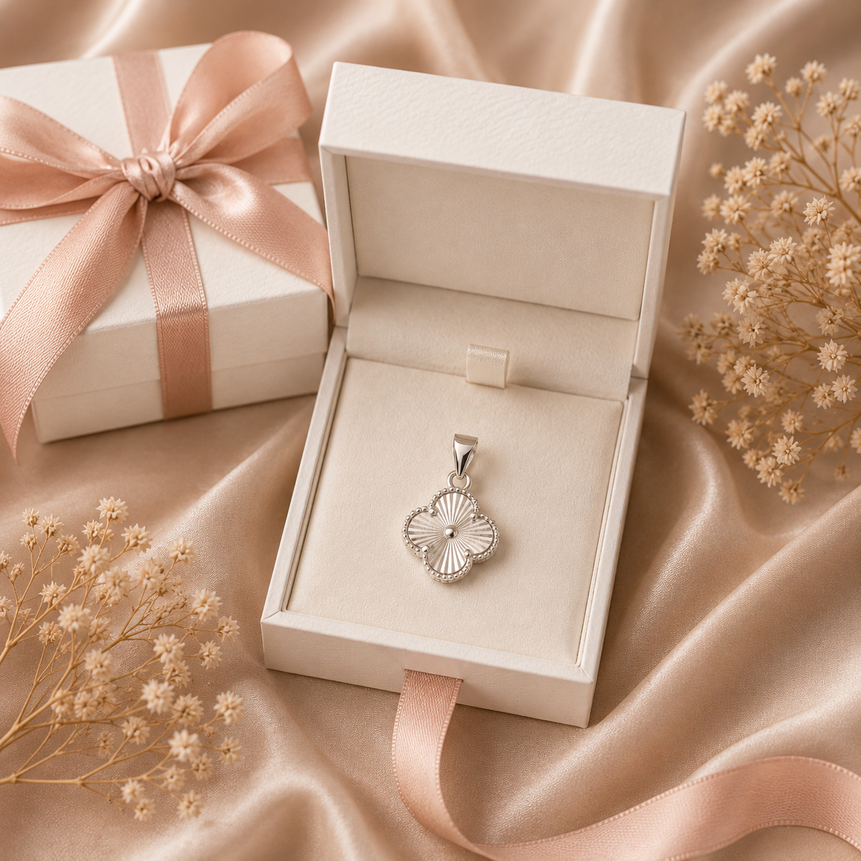Radiant Clover Pendant – Sterling Silver 925 - 18mm