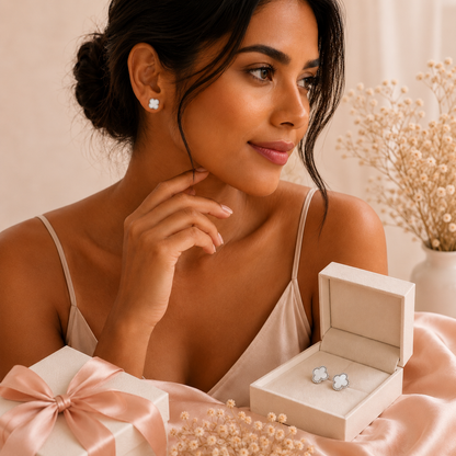 Pearl Blossom Studs 925 Sterling Silver 10mm