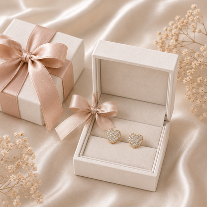 Aurora Heart Stud Earrings 925 Sterling Silver-10 mm