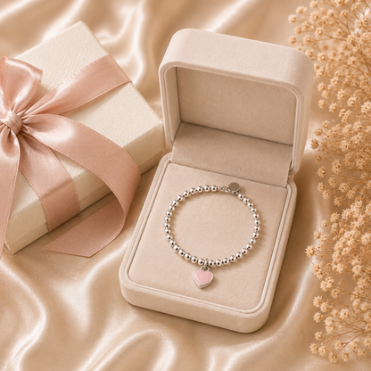 Blush Heart Bracelet Sterling Silver 925