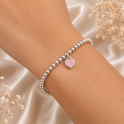 Blush Heart Bracelet Sterling Silver 925