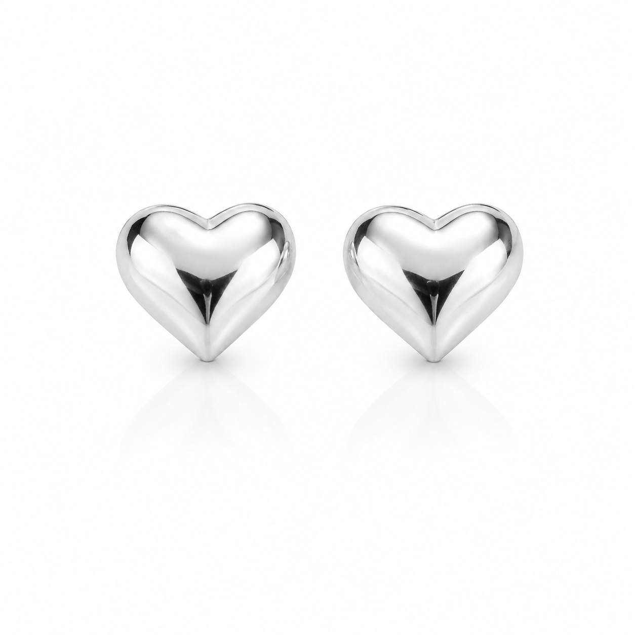Janet Stud Earring Heart Shaped Sterling Silver 925 -10mm