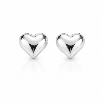 Janet Stud Earring Heart Shaped Sterling Silver 925 -10mm